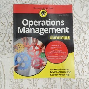 Operations Management For Dummies Anderson 2022 2nd Edition Business Wiley